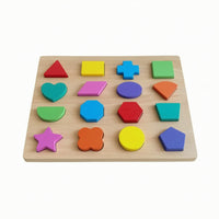 Early Learning Wooden Puzzle Board with Removable Pieces Chunky Wooden Puzzle Long-Lasting Toy Sturdy for Classroom