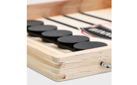 Tabletop Wooden Game Board with Pucks Family-Friendly Flicking Board Game with Discs Fast-Paced Fun-Filled for Parties