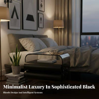 3-Tier Rotating Cylinder Cabinet Floating Effect Nightstand Minimalist Aesthetic Multi-Functional for Students, Small Spaces