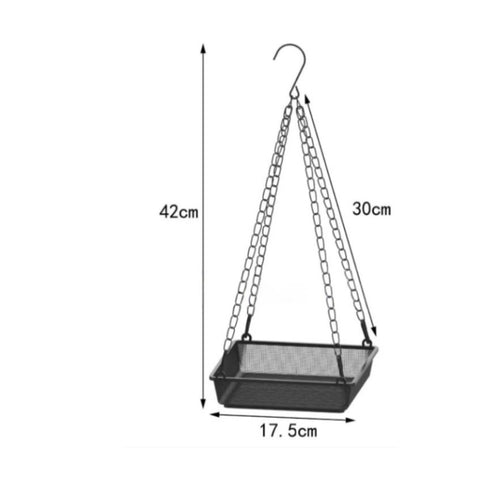 Wire Mesh Bird Feeder Black Finish Outdoor Decor Powder Coated