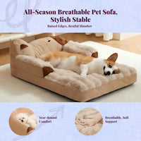 Dog Bed, Removable Cover, Calming Pet Sofa, Non-Slip, Warm