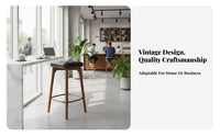 Wooden Bar Chair with Backrest Ergonomic Counter Seating Easy Assembly for Cafe