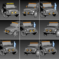 1:64 Off-Road Pickup Truck Light Bar Bumper Bull Bar Modification