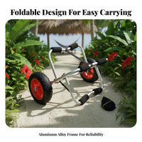 Foldable Kayak Cart 75kg Load Capacity Kayak Cart Foldable Boat Trolley Includes Fastening Strap Small Boat Trolley for Docks