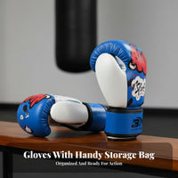 Long-Lasting Kids' Boxing Gloves Secure Wrist Support Kids Boxing Gloves Shock Absorbing Graffiti Sparring Mitts High-Density Foam for Beginners, Toddlers, Training, Muay Thai