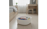 Shallow Plastic Wash Basin Shallow-Depth Wash Basin with Rolled Rim Easy to Clean Washbasin Sturdy for Renters, Students, Bathroom, Laundry Room