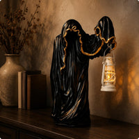 Ghost Wizard Figurine Halloween Hooded Ghost Wizard Draped for Desktop