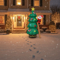 Christmas Tree with Climbing Santa Easy Setup Inflatable Christmas Tree with Santa Decoration Lightweight Outdoor for Families
