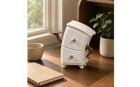 Desktop Storage Box 2 Drawers Desktop Drawer Box White Small Desk Organizer with Drawer