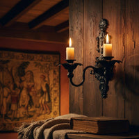 Double Scroll Candle Sconce Ornate Home Decor Scrollwork