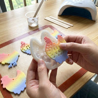 Easter Hen Silicone Mould Non-Stick Chicken Resin Casting Mould Flexible Farm Animal Fondant Form for DIY Hanging Ornaments Chocolate Cake Decoration Spring Crafts