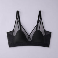 Lace Bralette Plus Size with Breathable Mesh for Everyday Wear, Minimizer Bra Without Underwire and Double Hook Closure, Supportive Design