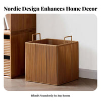 Lidded Imitation Rattan Laundry Basket Handwoven Design Clothes Hamper