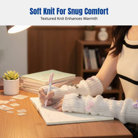 Sweet fuzzy tuft fingerless gloves, anime cosplay sleeves, knitted accessory for girls