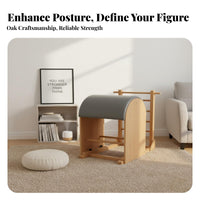 Solid Wood Construction Pilates Ladder Barrel Core Strengthening Wooden Ladder Barrel Sturdy and Long-Lasting Home Pilates Machine Ergonomic Design for Stretching Practitioners, Women, Adults, Stretching, Gym