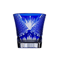Kiriko-style Crystal Whiskey Glass, Green Dragon Eye Cut