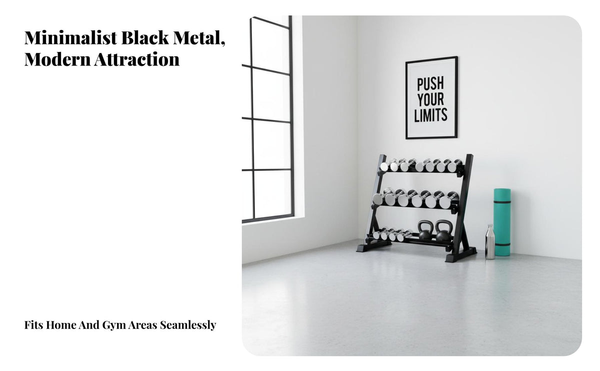 Space Saving Dumbbell Storage Rack High Load Capacity Kettlebell and Dumbbell Holder Stable Construction Home Gym Equipment Organizer Easy to Assemble for Apartment