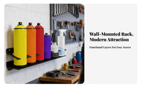 Wall Mount Spray Bottle Holder Space Saving Spray Bottle Storage Rack Heavy Duty Wall Mount Can Organizer for Mechanics, Garage, Workshop