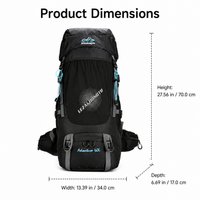 60L Hiking Backpack Water Resistant Rucksack for Multi-Day Hikes Camping