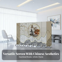 1 Piece Foldable Privacy Screen Mobile Partition Double-sided Folding Room Divider with Sturdy Wood Frame and Casters Suitable for Therapists Renters Spa Medical Office