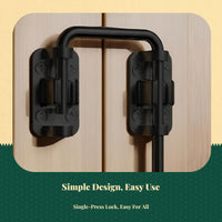 Door Latch, Stainless Steel 90 Degree Right Angle Lock, Privacy Security Bolt for Sliding Barn Door, Bathroom, Bedroom, Easy Installation