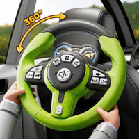 Portable Toy Steering Wheel with Strap Tactile Simulated Driving Controller Interactive Driving Controller with Base Hands-on for Playroom