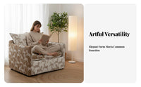 Down Feather Filling Horse Pattern Settee Removable and cleanable Cover 2-Seater Settee Padded padding Loveseat adaptable Use for Homeowners, Apartment Dwellers, Interior Designers, Living Room, Bedroom, Entryway, Office