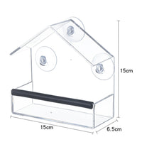 Acrylic Bird Feeder Easy to Install Transparent Window Bird Feeder for Garden