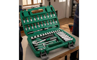 53 Pieces Socket Set with Hard Shell Case Polished Chrome Socket Wrench Set Organized Tool Kit with Hard Shell Case for Vehicle Owners, Garage