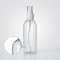 Clear PET Plastic Fine Mist Spray Bottle for Cosmetics and Perfume, Refillable Travel Atomizer