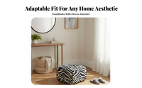 Light Luxury Design Cylindrical equine-stripePrint Stool Multi-Functional Padded Footrest goldenen finish Base Ottoman Sturdy Construction for residents, Interior Designers, onice Workers, Living Room, Entryway, Bedroom, Under Desk
