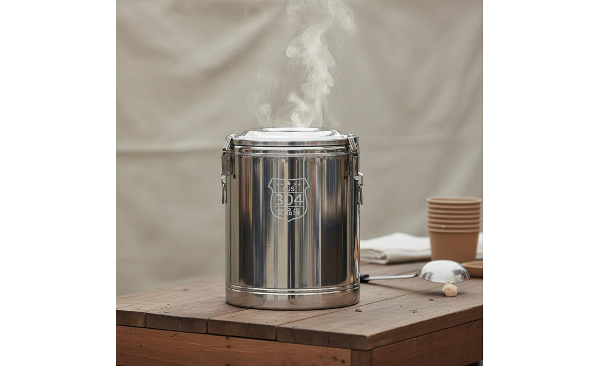 Stainless Steel Insulated Barrel Leak-Resistant Insulated Soup Container Professional Soup Container Easy to Clean for Caterers