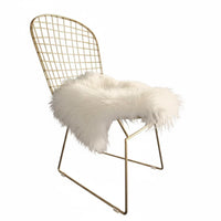 Wire Mesh Armchair Nordic aesthetic Vanity Stool Gold-Tipped Legs for Adults, Guests