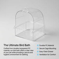 Bird Bath Cage Hanging Bathtub, Bath Cage Hooded Design, Supplies Parrot Bath Tub, Bird Bath Thicken - Image 2