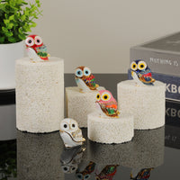 Desktop Owl Ornament Zinc Alloy Home Decor Rhinestone Accent