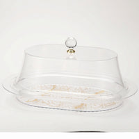 Oval Cake Dome Glossy Finish Food Storage Domed