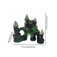 Castle Aquarium Ornament Stone-Like Aquatic Hiding Cave Mossy