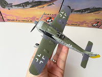 1/72 Scale WWII German FW190 Fighter Aircraft Model, Collectible Display