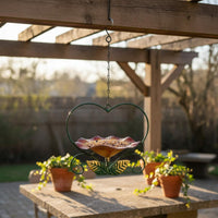 Heart Shaped Bird Feeder Weather-Resistant Hanging Flower Bird Feeder for Yard