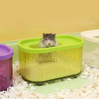 Hamster Bath Container with Ladder and Hamster Sand Bath, Clear Hamster Hide, Removable for Easy Cleaning, 122x85x85 Size
