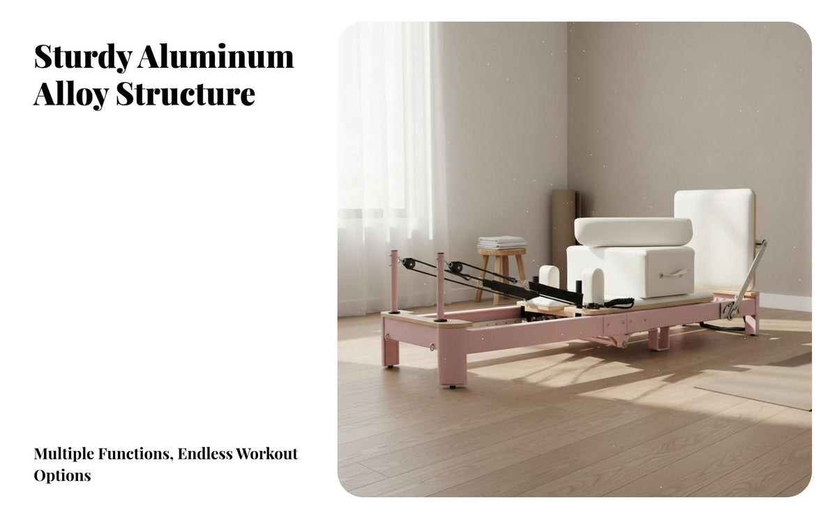 Multi-Functional Pilates Reformer Bed Compact Storage Pilates Reformer Comfortable Padding Effortless Gliding for Private Instructor S, Stretching Practiti Single Rs, Fitness Lovers, Gym, Apartment
