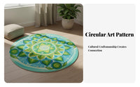Mandala Meditation Pad Non-Slip Mandala Floor Carpet Multi-Functional Round Meditation Mat for Meditators, Spiritual Seekers, Indoors, Studio, Bedroom
