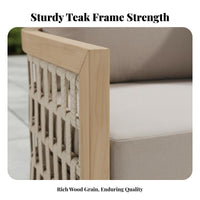 4 Pieces Modern Nordic & design 4-Piece Conversation Set Weather-Resistant Outdoor Furniture long-lasting Patio Seating Group Woven decorative elements for Hotel Managers, Restaurant Owners, Balcony, Garden, Backyard, Porch