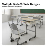 Adjustable Student Desk and Chair Stable School Desk Chair Combo children's Furniture for Students, Teenagers, Training Center, Home, Bedroom