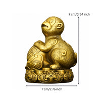Monkey Statue with Lotus Base Lustrous Chinese Astrological Monkey Statue