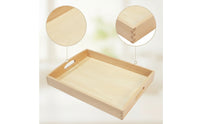 Wooden Tray with Handles Beechwood Container Smooth for Toddlers