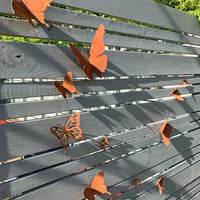 12 Pieces Vintage Butterfly Wall Art Rust Finish Outdoor Decoration Handcrafted for Garden