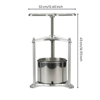 Grape Press with Stainless Steel Barrel Hand-Operated Manual Juice Maker Compact
