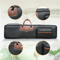 Erhu Carrying Case with Shoulder Strap Textured Double Instrument Case Portable Erhu Carry Bag for Travel