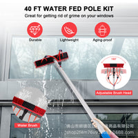 26FT Telescopic Water-Fed Brush for Solar Panel and Window Cleaning
